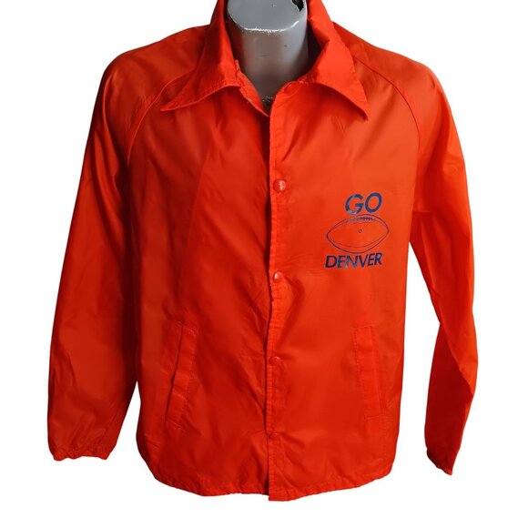 Small Vintage Denver Broncos Jacket Windbreaker Ebert Sportswear Nylon Snap USA - Picture 1 of 7